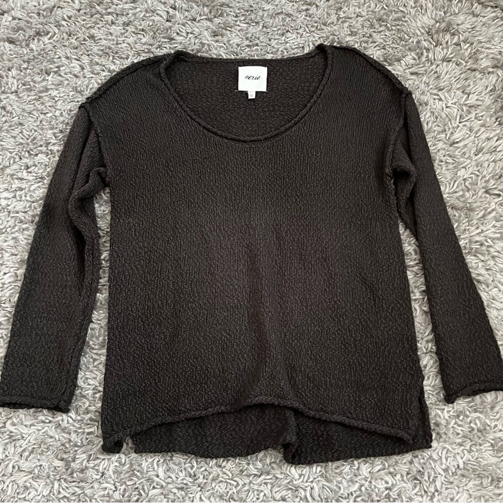 aerie dark grey sweater size xs